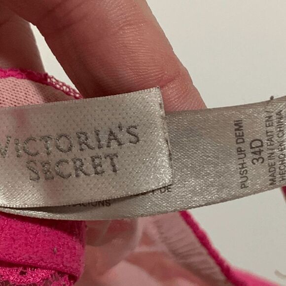 Victoria’s Secret Women's Dream Angels Lace Wing Lightly Lined Demi Bra Pink Siz - Picture 6 of 6